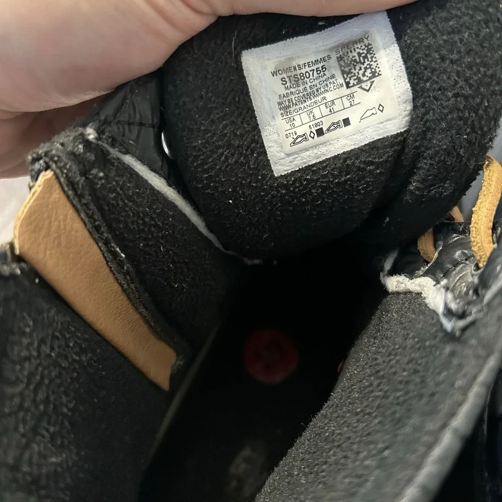 Sperry Women's Saltwater Quilted Duck Boots Black Waterproof Women's 10